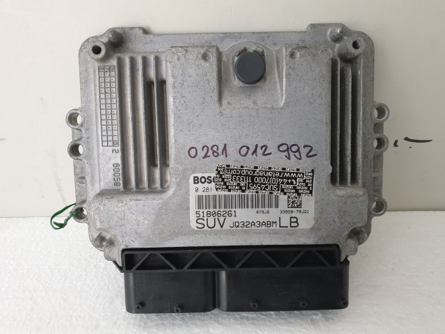 503820 Fiat Sedici 2007, Motorvezérlő, Ecu, 0281012992, 51806261, Bosch