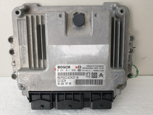 503826 Citroen C4, 2007, Motorvezérlő, Ecu, 0281011966, 9662670780, Bosch.