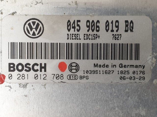 503837 Skoda Fabia 2006, Motorvezérlő, Ecu, 0281012708, 045906019BQ, Bosch.