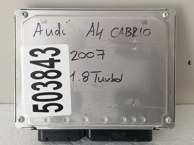 503843 Audi A4 B7, 2007, Motorvezérlő, Ecu, 0261208524, 8E0909518AQ, Bosch.