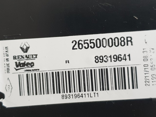 510791 Renault Megane 3, COUPE, Jobb Hátsó Lámpa, 265500008R