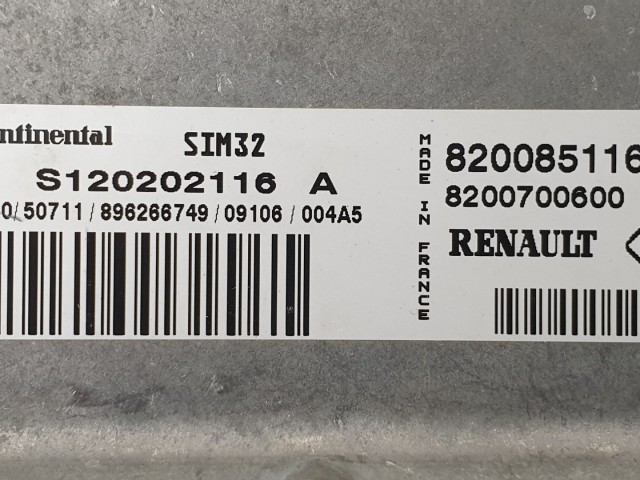 510865 Renault Modus 2008, Motorvezérlő, ECU, S120202116A, Continental.