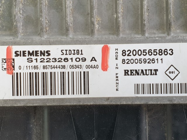 504332 Renault Scenic 2, D, 2006, Motorvezérlő, Ecu, 8200565863, S122326109A, Siemens.