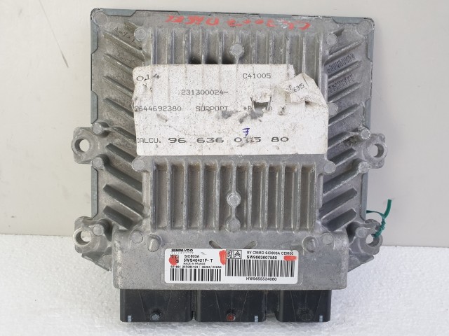 504337 Citroen C4, Peugeot, Motorvezérlő, Ecu, 9663607580, 5WS40421F-T, Siemens.