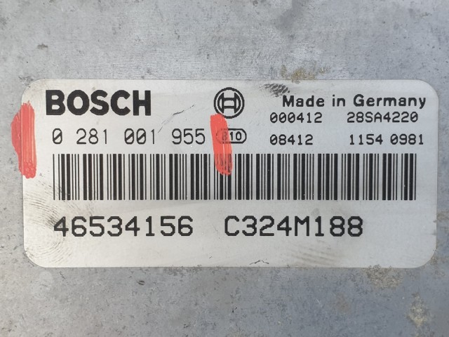 504353 Fiat Punto 2, D, Motorvezérlő, Ecu, 46534156, 0281001955, Bosch.