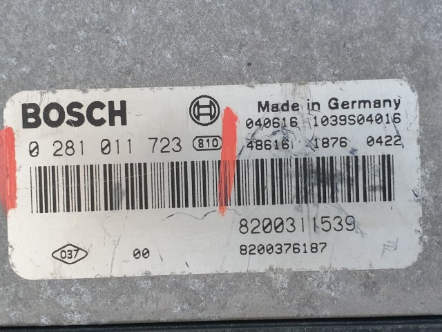 504354 Renault Laguna 2, D, Motorvezérlő, Ecu, 8200311539, 0281011723, Bosch.