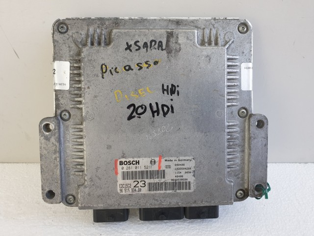 504357 Citroen Xsara Picasso, Motorvezérlő, Ecu, 9651593480, 0281011521, Bosch.