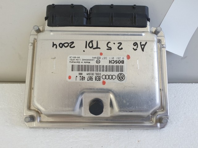 504360 Audi A6 C5, 2.5 V6, Motorvezérlő, Ecu, 0281011387, 8E0907401J, Bosch.