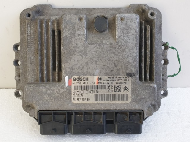 504369 Peugeot 206, 2004, Motorvezérlő, Ecu, 0281011783, 9656709780, Bosch.