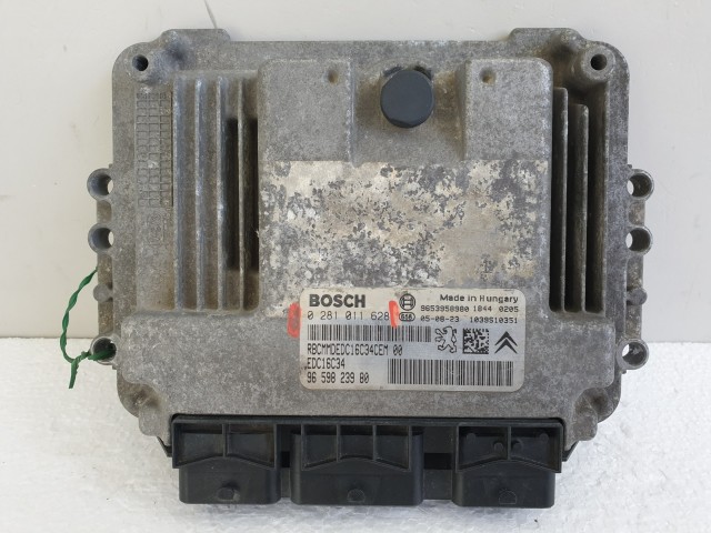 504372 Peugeot 206, 2005, Motorvezérlő, Ecu, 0281011628, 9659823980, Bosch.