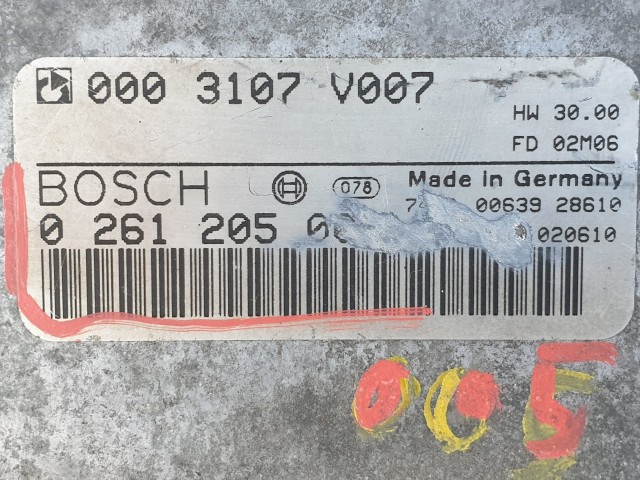 504373 Smart Fortwo, 2002, Motorvezérlő, Ecu, 0003107V007, 0261205005, Bosch.