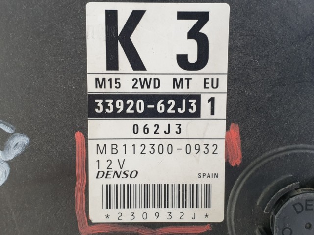 504400 Suzuki Swift, 2006, Motorvezérlő, Ecu, 112300-0932, 33920-62J31, Denso.