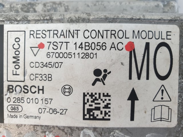 504408 Ford Mondeo 2008, Légzsák Elektronika, 0285010157, 7S7T14B056AC, Bosch