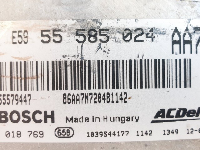 508544  Opel Insignia 2012, Motorvezérlő, Ecu, 0281018769, 55585024, Bosch.