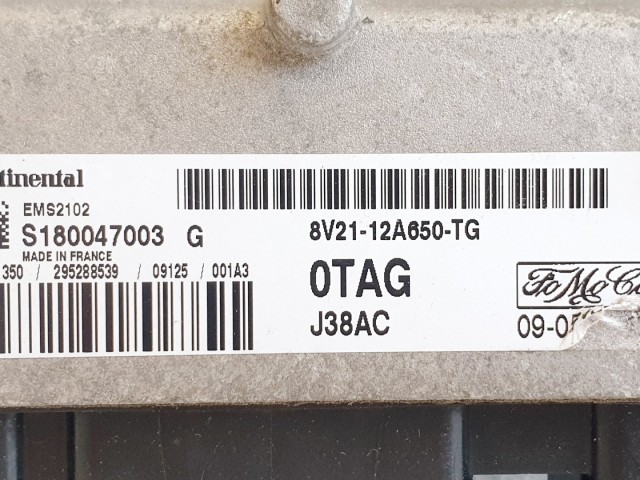 508546 Ford Fiesta, Motorvezérlő, Ecu, 8V21-12A650-TG, S180047003G, Continental.