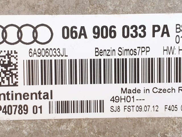 508558 Audi A3 2012, Motorvezérlő, Ecu, 5WP40789, 06A906033PA, Continental.