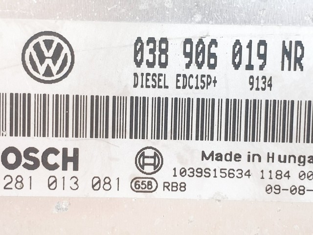 508573 Skoda Fabia 2, Motorvezérlő, 0281013081, 038906019NR, Bosch.