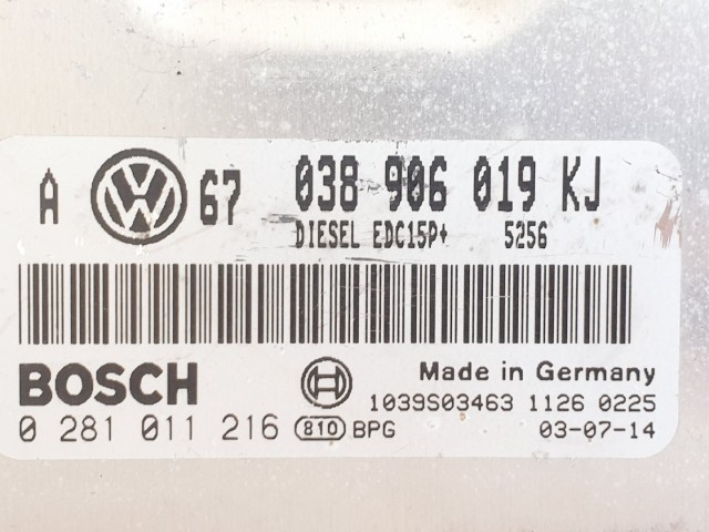 508574 VW Golf 4, Motorvezérlő, Ecu, 0281011216, 038906019KJ, Bosch.