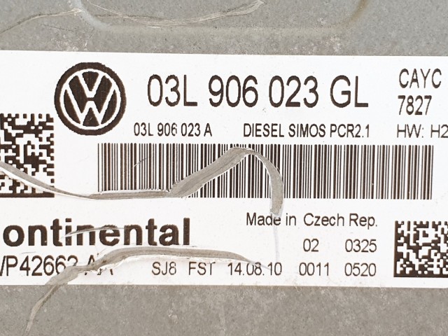 508609 VW Passat 2010, Motorvezérlő, 5WP42662, 03L906023GL, Continental.