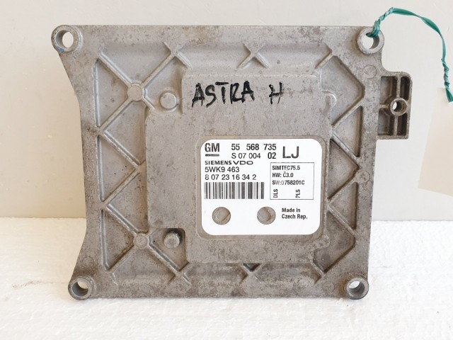 508625 Opel Astra H, Motorvezérlő, Ecu, 55568735, 5WK9463, Siemens.