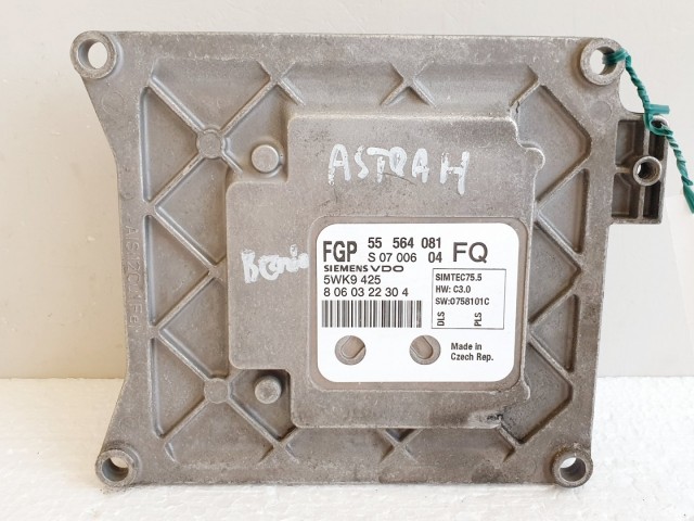 508627 Opel Astra H, Motorvezérlő, Ecu, 55564081, 5WK9425, Siemens.