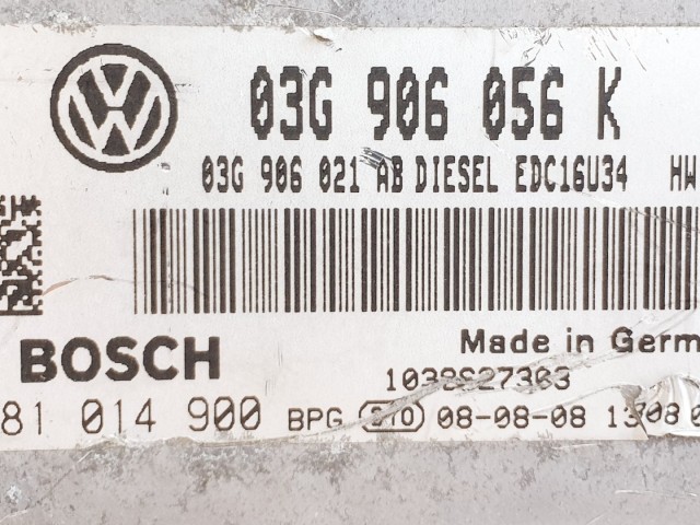 508632 VW Golf 5, Motorvezérlő, Ecu, 0281014900, 03G906056K, Bosch.