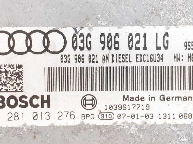 508636 Audi A3 8P, Motorvezérlő, Ecu, 0281013276, 03G906021LG, Bosch.