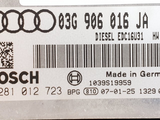 508638 Audi A4 B7, Motorvezérlő, Ecu, 0281012723, 03G906016JA, Bosch.