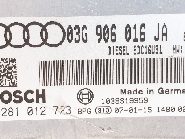 508639 Audi A4 B7, Motorvezérlő, Ecu, 0281012723, 03G906016JA, Bosch.