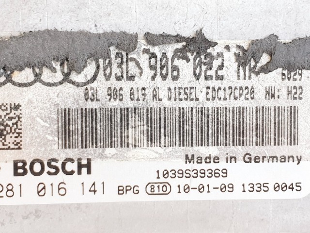 508642 Audi A4 B8, Motorvezérlő, ECU, 0281016141, 03L906022NP. Bosch.