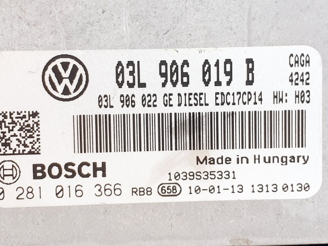 508651 Seat Exeo Motorvezérlő, Ecu, 0281016366, 3L906019B, Bosch.