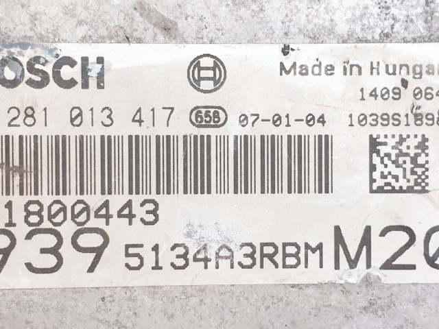 508667 Alfa Romeo 159, 2.4JTD, Motorvezérlő, 0281013417, 51800443, Bosch.