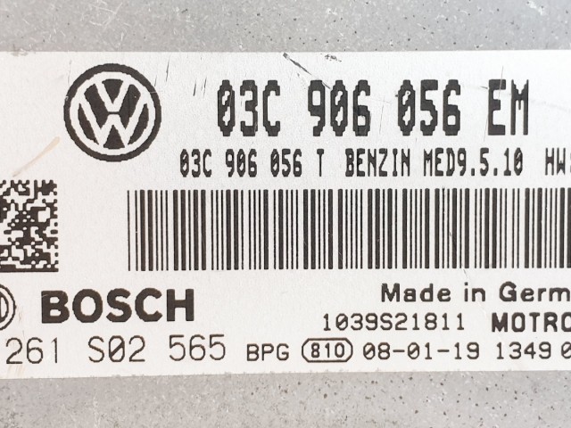 508679 VW Golf 5, Motorvezérlő, Ecu, 0261S02565, 03C906056EM, Bosch.