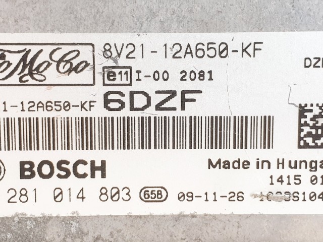 508686 Ford Fiesta 2009, Motorvezérlő, 0281014803, 8V21-12A650-KF, Bosch.