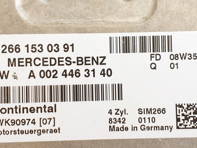 508696 Mercedes B, Motorvezérlő, Ecu, 5WK90974, A2661530391, Continental.