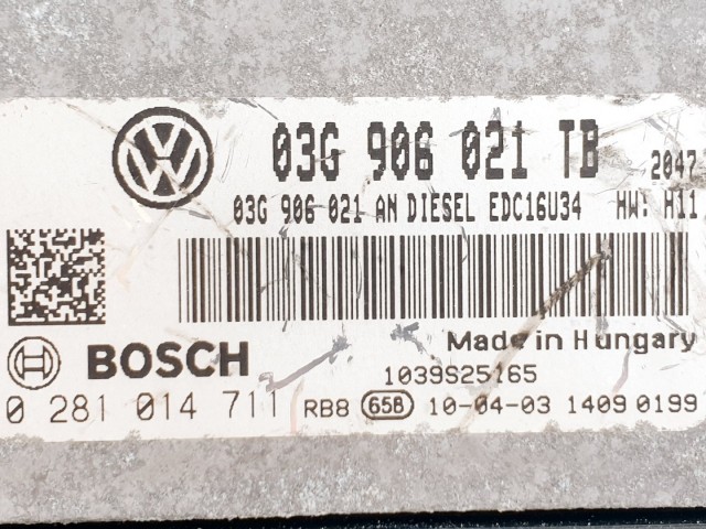 508699 Skoda Octavia 2, Motorvezérlő, 0281014711, 03G906021TB, Bosch.