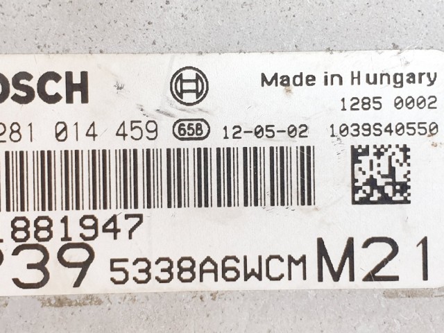 508704 Alfa Romeo 159, 2.4 JTD, Motorvezérlő, 0281014459, 51881947, Bosch.