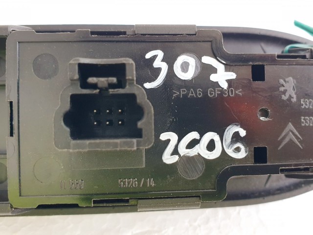 508197 Peugeot 307, 2006, Ablakemelő Kapcsoló, 96351622XT.