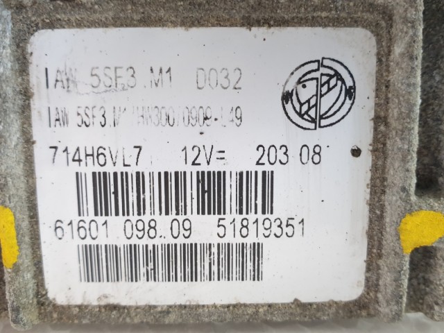 511322 Fiat Grande Punto, Motorvezérlő, Ecu, 6160109809, 51819351.