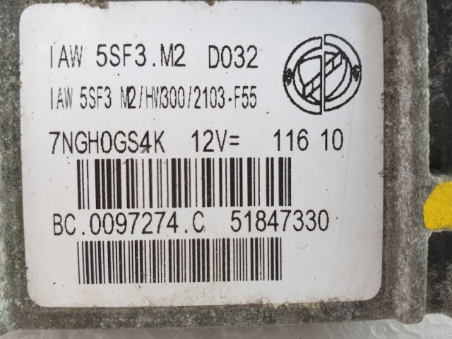 511323 Fiat Grande Punto Motorvezérlő, Ecu, BC0097274C, 51847330, 
