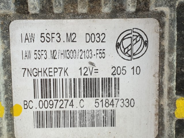 511325 Fiat Grande Punto Motorvezérlő, Ecu, BC0097274C, 51847330, 