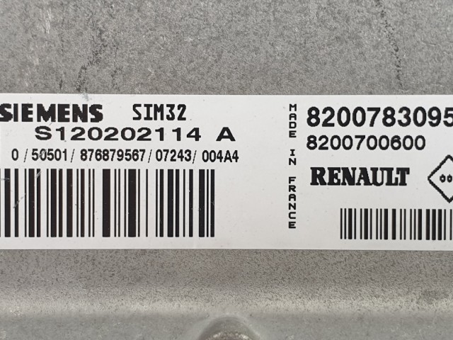 511338 Renault Clio 3,  Motorvezérlő, S120202114A, 8200783095, Siemens.