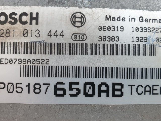 511345 Jeep Patriot, Compass, Motorvezérlő, Ecu, 0281013444. Bosch.