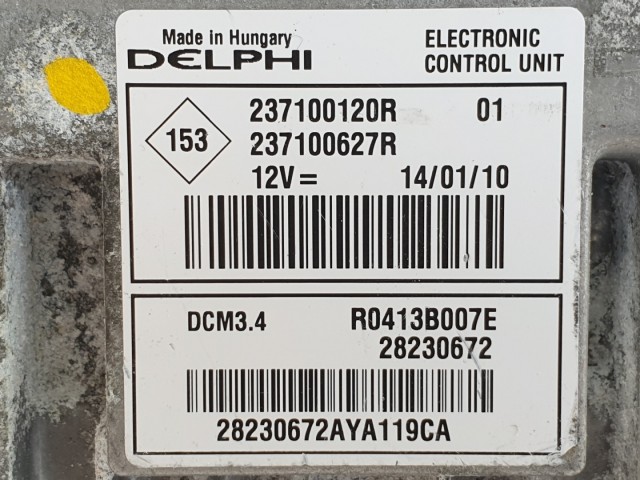 511346 renault Megane 3, Motorvezérlő, 237100120R, 237100627R.