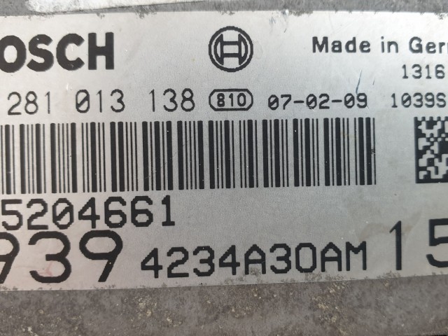 511348 Alfa Romeo 159, 1.9, 16V, Motorvezérlő, 0281013138, 55204661.