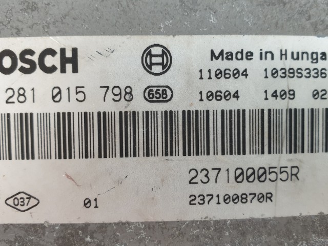 511349 Renault Megane 3, Motorvezérlő, 237100055R, 0281015798.