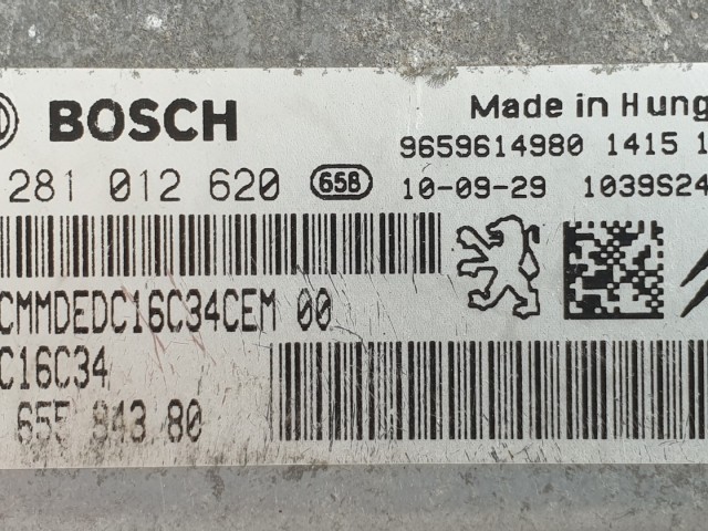 511355 Citroen Berlingo 2010, Motorvezérlő, 0281012620, 9665594380.