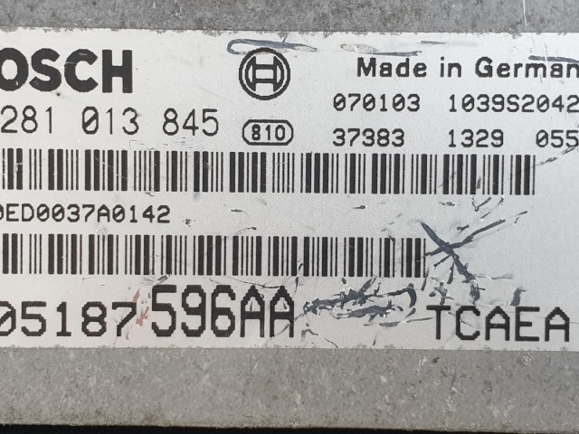 511360 Jeep Patriot, Motorvezérlő, Ecu, P05187596AA, 0281013845 Bosch