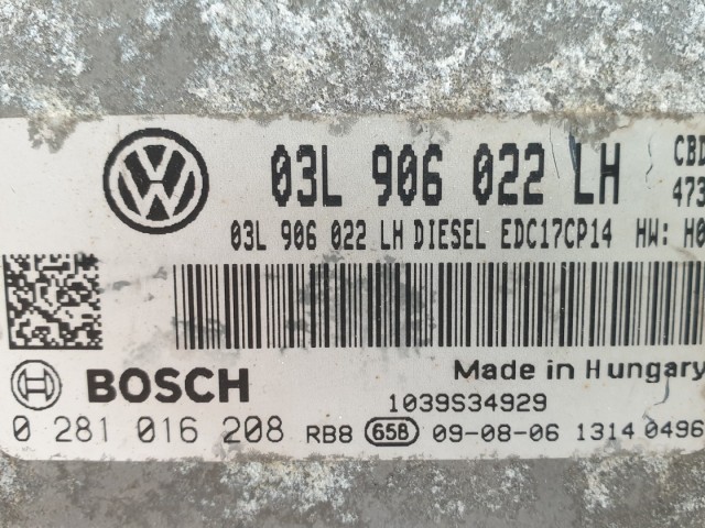 511361 Skoda Yeti,  Motorvezérlő, 0281016208, 03L906022LH, Bosch.