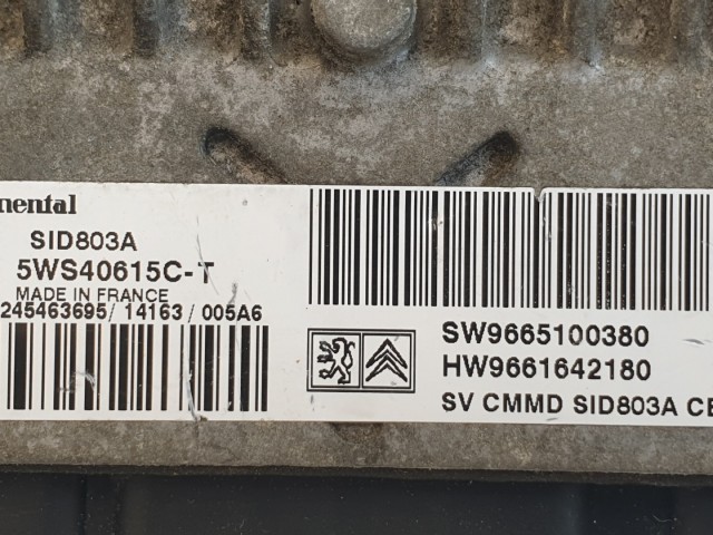 511377 Peugeot Expert, Motorvezérlő, SW9665100380, 5WS40615C-T, Continental.